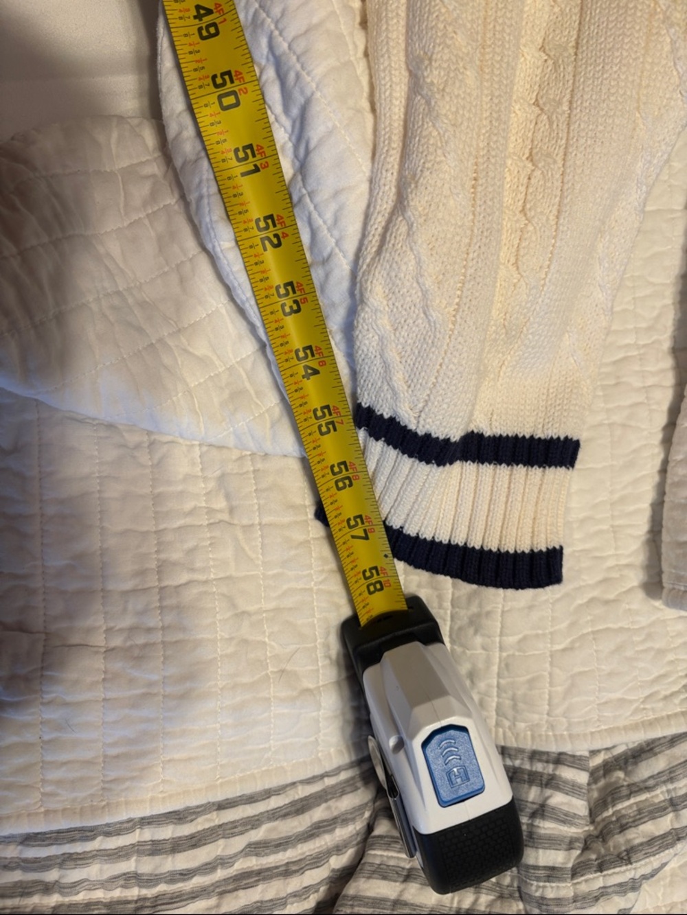 NEW St. John's Bay White Sweater with Black Accents - Picture 4 of 8